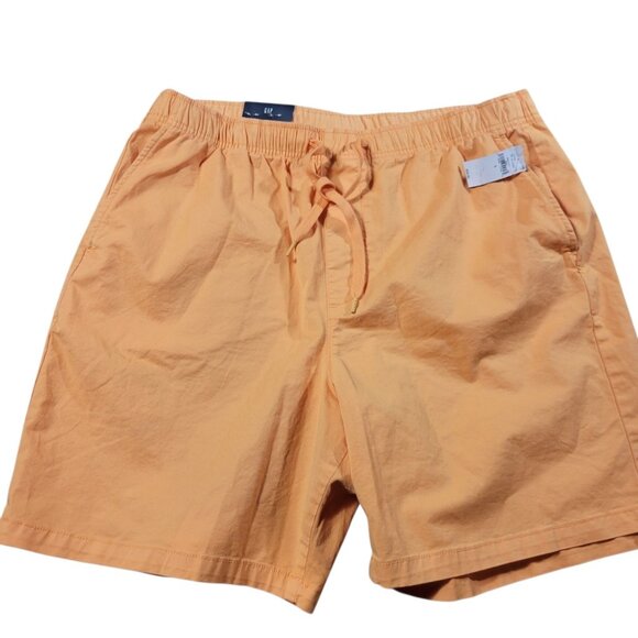 Gap Shorts Men’s Large Orange 7” Orange Casual Elastic Waistband Tags - Picture 1 of 7